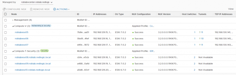 NSX-T Security on different ESXi host versions
