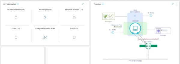 VM overview from vRealize Network Insight with 0 flows