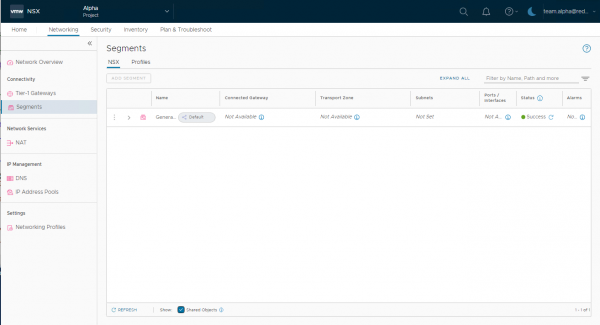 Resource sharing to an NSX Project