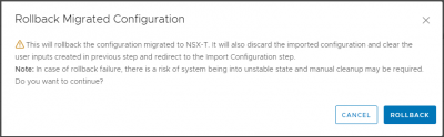 Rollback the configuration created in NSX-T