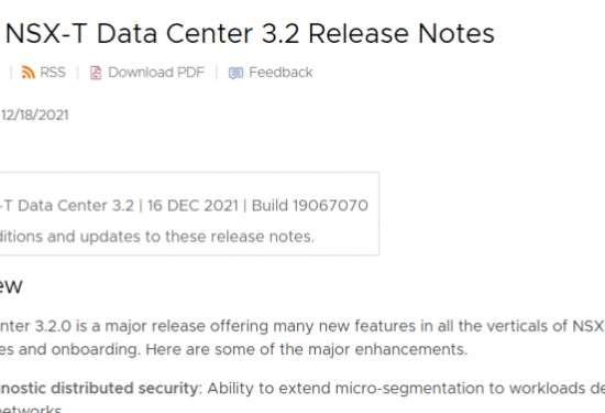 A new major release of NSX-T version 3.2
